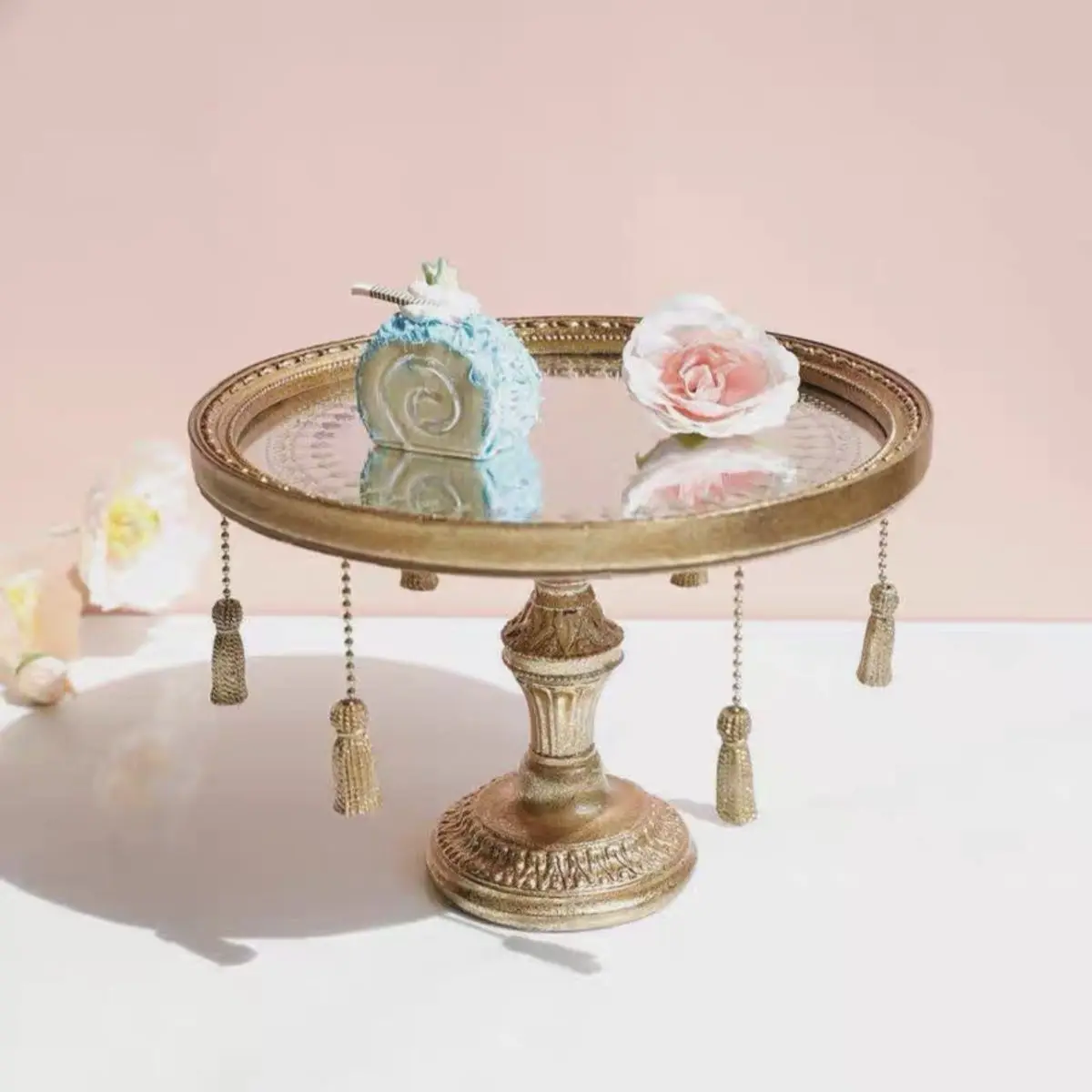 Nordic Mirror Tray Ornament Ins Style Desktop Retro Old Court Light Luxury Photo Nostalgia