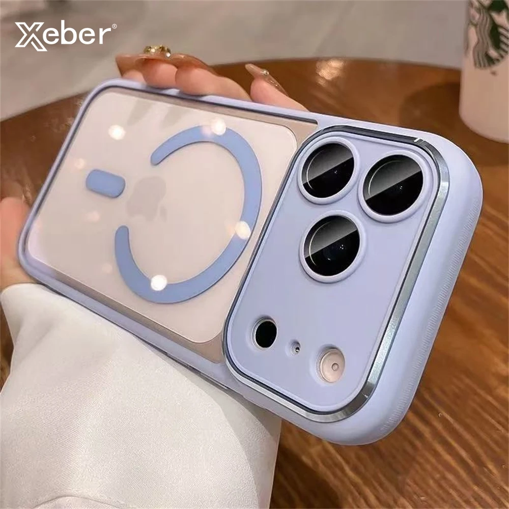 Transparente Acryl-Magnet-Hülle für iPhone 17 Pro Max 16 15 14 13 12 Pro für MagSafe kabelloses Laden Stoßfeste Klarsichthülle