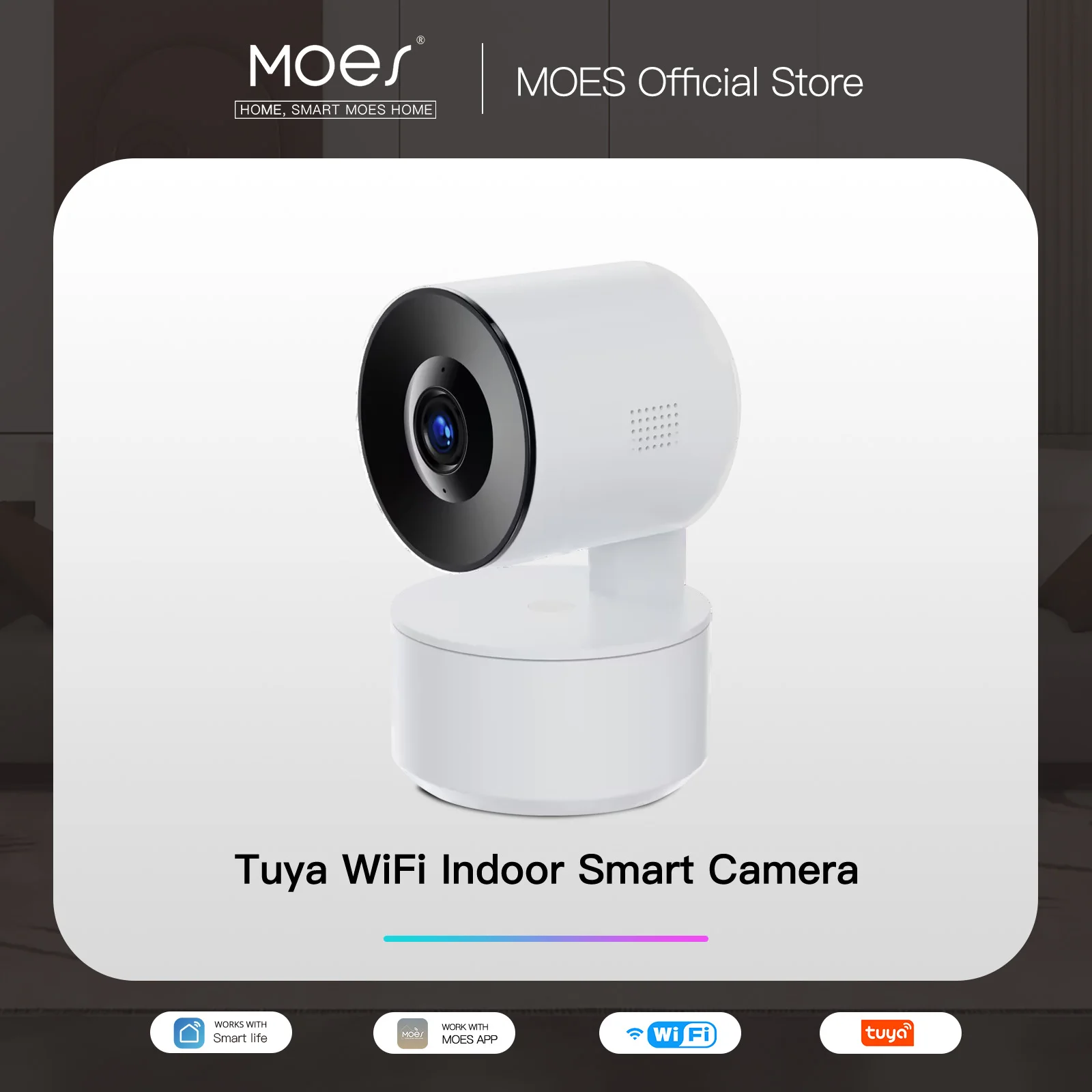 MOES-Câmera de Segurança Sem Fio com Detecção Humana AI, Inteligente, Rastreamento Automático, PTZ, WiFi, IP, 1080P, Controle Remoto, Tuya