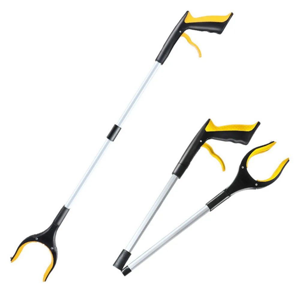 

Easy To Hold Foldable Litter Picker Collapsible Wide Claw Mouth Garbage Grabber Strong Magnetic Tip with Long Handled