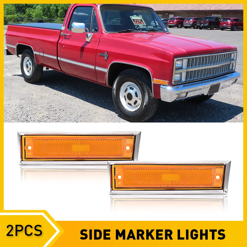 For Chevrolet Suburban GMC C1500 Truck C10 C20 Side Marker Lights Lens Smoke Lens Front Amber Side Marker LED Light Lens