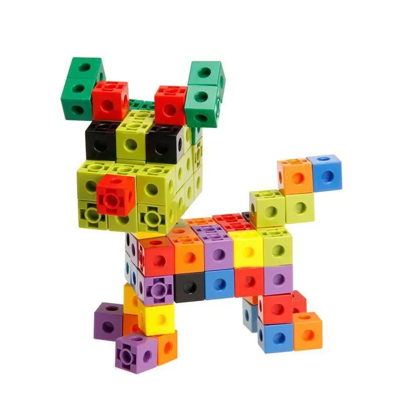 

100/200PCS Set Linking Cubes Math* Manipulatives Kids# Learning Counting Blocks& Montessori Educational Brain Development Toys