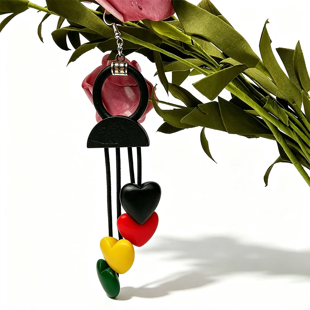 UKEBAY Bunte Herz-Ohrhänger für Damen, Boho-Statement-Ohrringe für Partygeschenk, Modeaccessoires – Detail 5