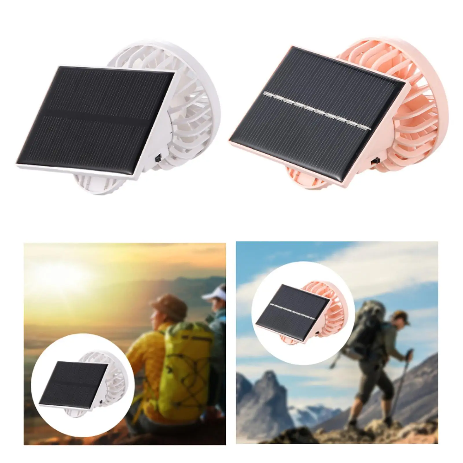 Зажим на шляпе Вентилятор на солнечной энергии Маленький 3-скоростной Вентилятор Скорость ветра Компактный Легкий Вес громкой связи для пеших прогулок Гольф Летние виды спорта на открытом воздухе