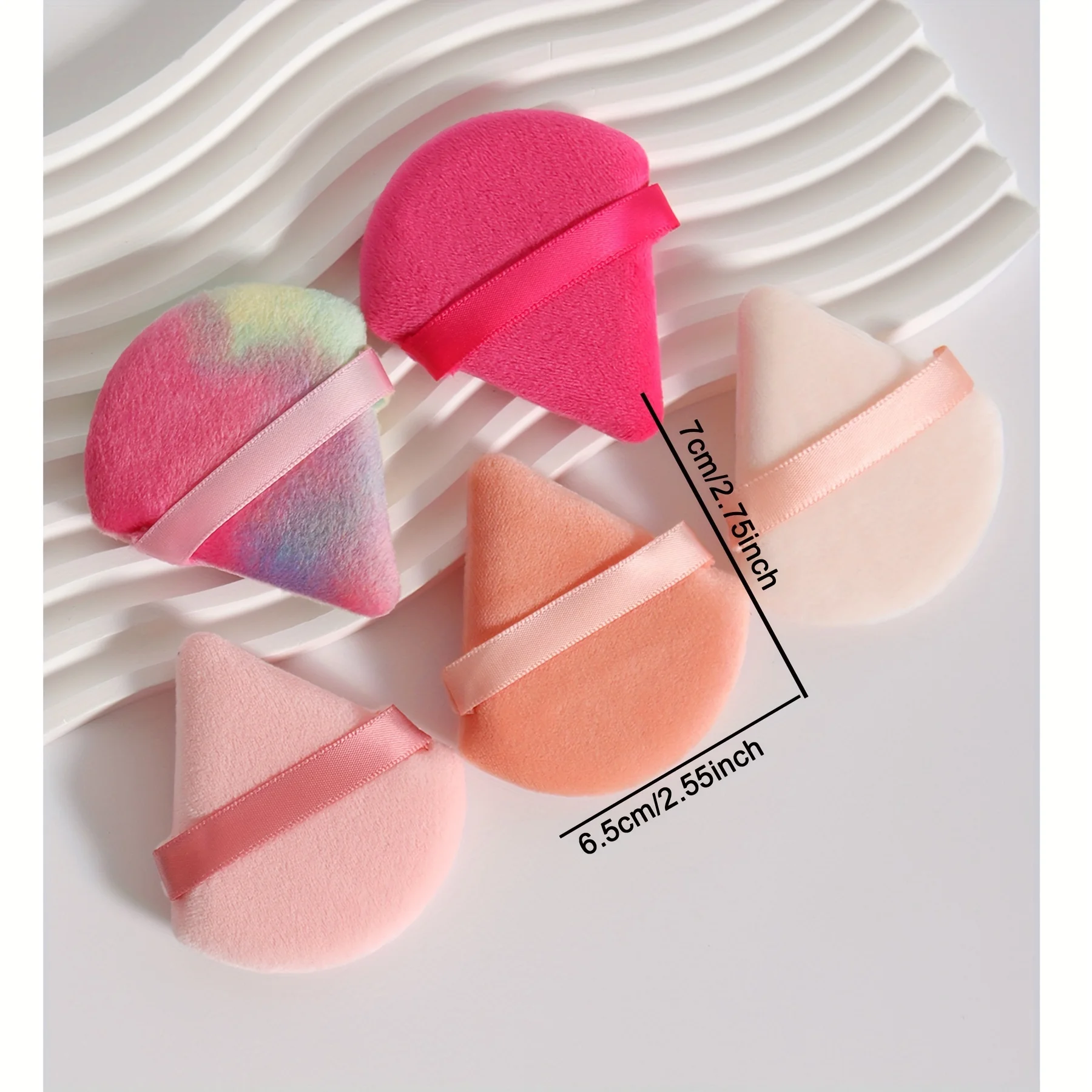 Set di soffio di polvere in velluto da 60 pezzi: frullatori triangolari per viso/corpo per cipria e fondotinta sciolti |   Spugne Ultra Contorno per Occhi/Cornelli