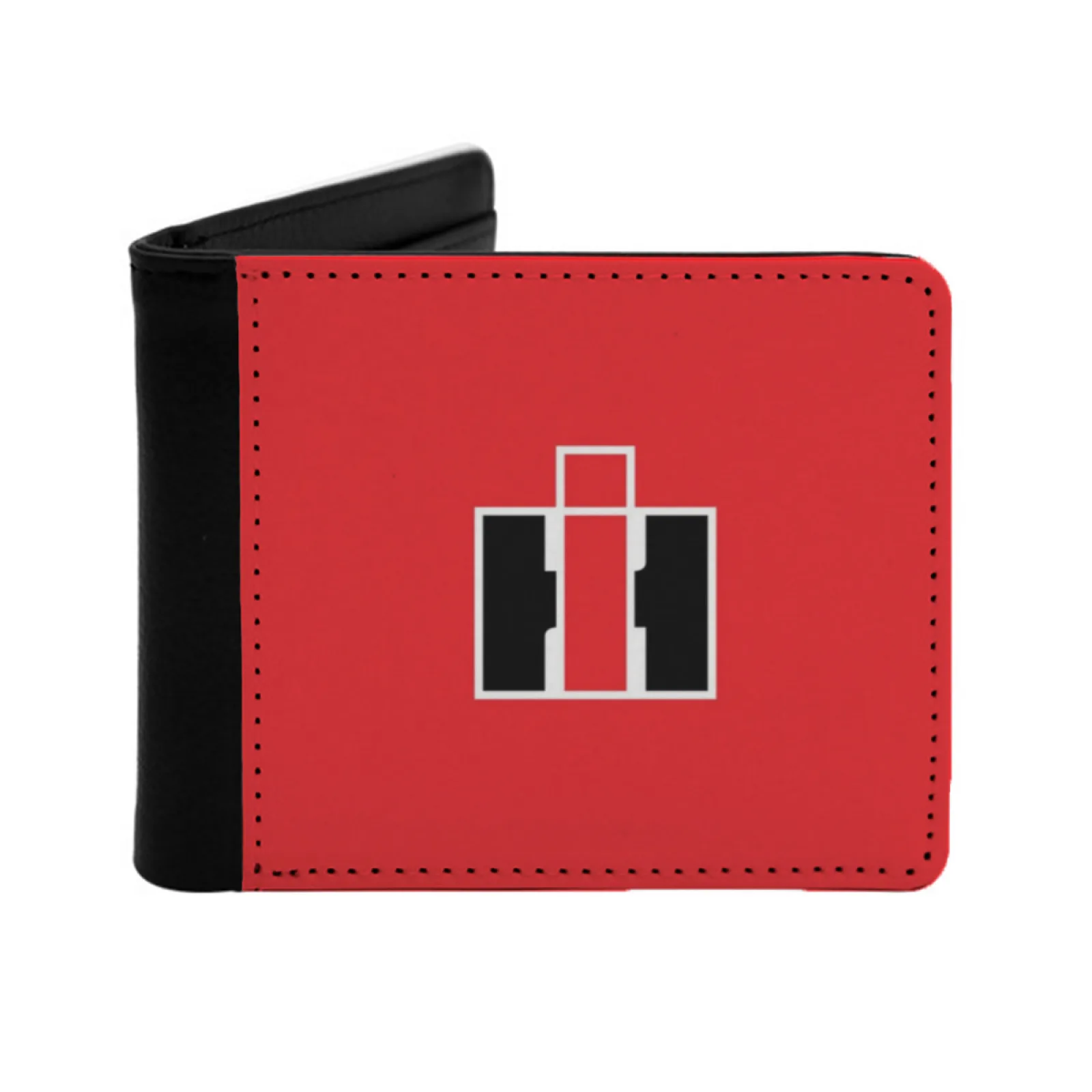 International Harvester Ih Fan Club Red Tractors Symbol Short Men's Wallet Multifunction Purse Male Pu Leather Wallet Ih