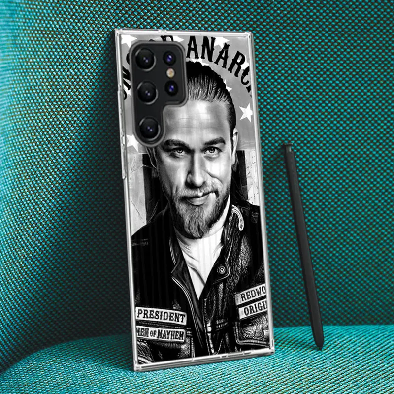 American TV Sons of Anarchy Clear Phone Case For Samsung Galaxy S20 S21 S23 FE S22 Plus S24 Ultra S10 S10E S9 S8 Soft Back Cover