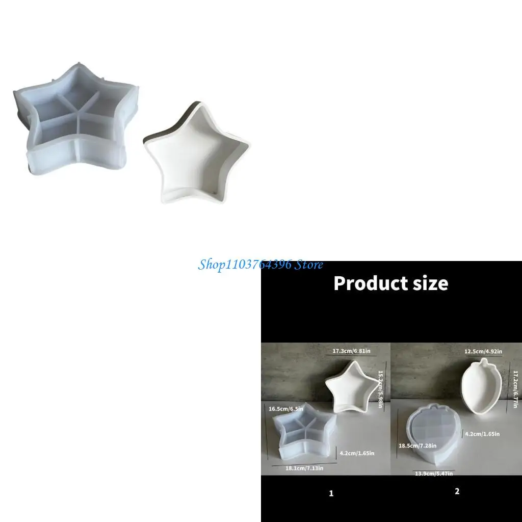 

Elegant Star Shaped Boxes Mold Sturdy Silicone Holder Mold for Star Storage Container Crafting and Decoration