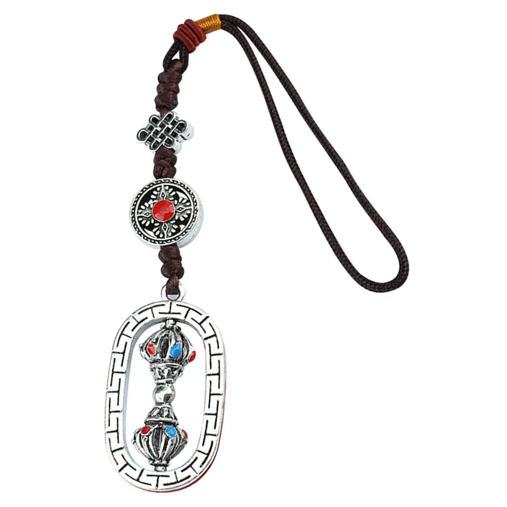 Prayer Wheel Pendant Creative Hanging Ornament Car Decor Key Fob Vajra Bag Interior