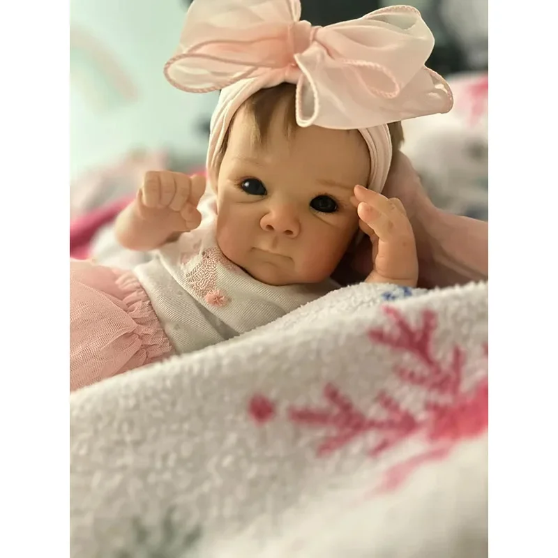 18inch Full Body Bettie Reborn Soft Touch Newborn Doll Lifelike Cuddly Baby Layers Painting 3D Skin with Hand Root Hair