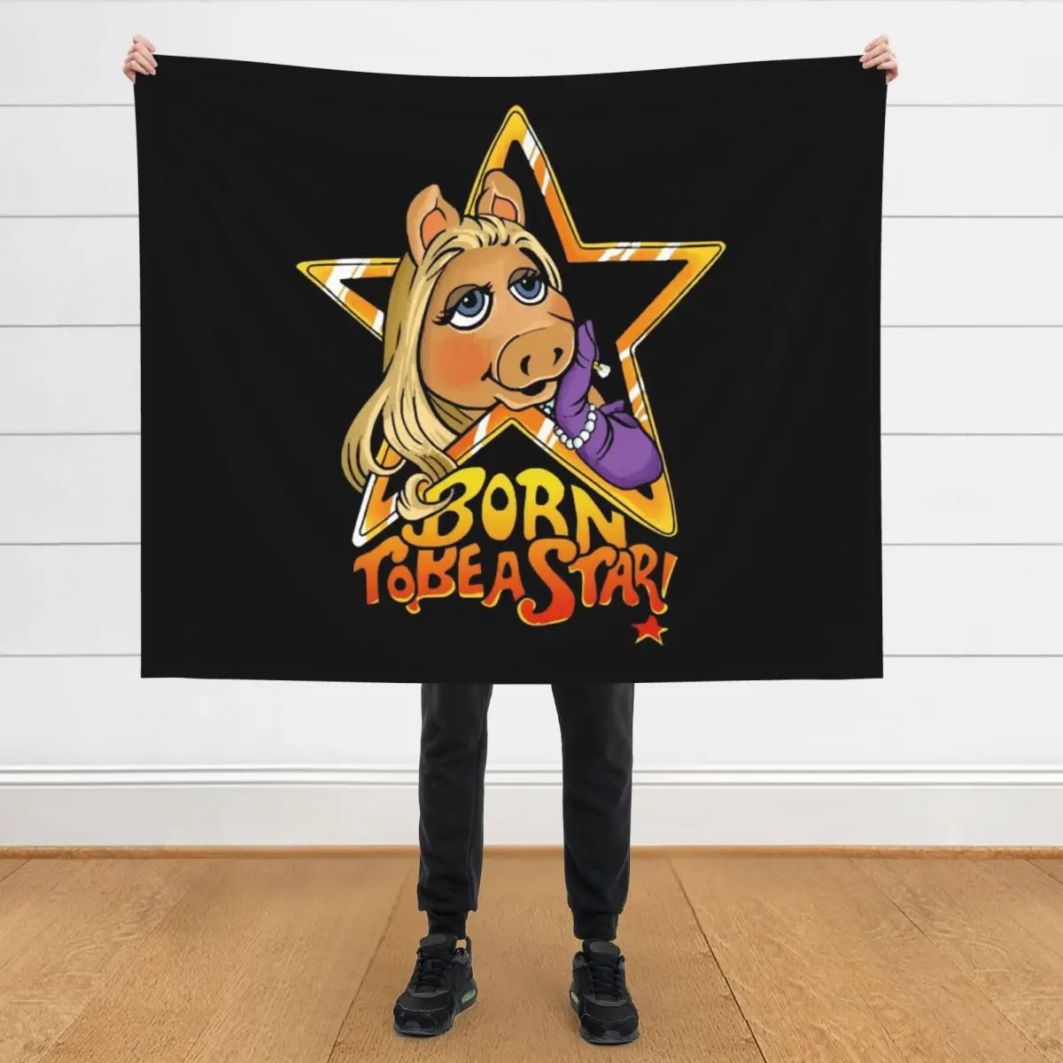 

Miss piggy Throw Blanket anime Custom Hairy Blankets