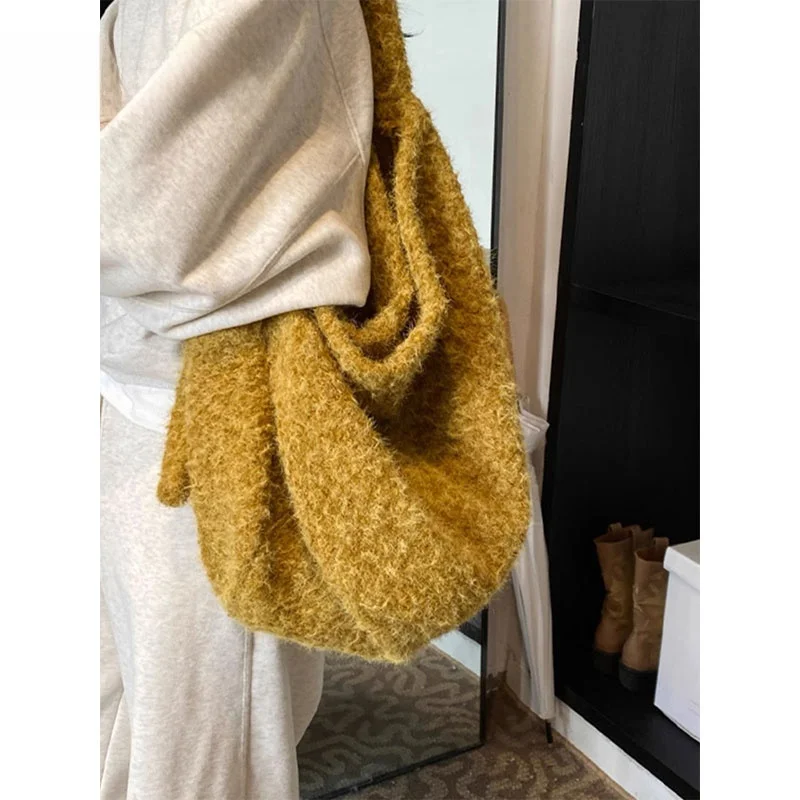 

Повседневная мягкая сумка через плечо Fce, женская большая вместительная сумка через плечо, осенне-зимняя новая корейская сумка Sle