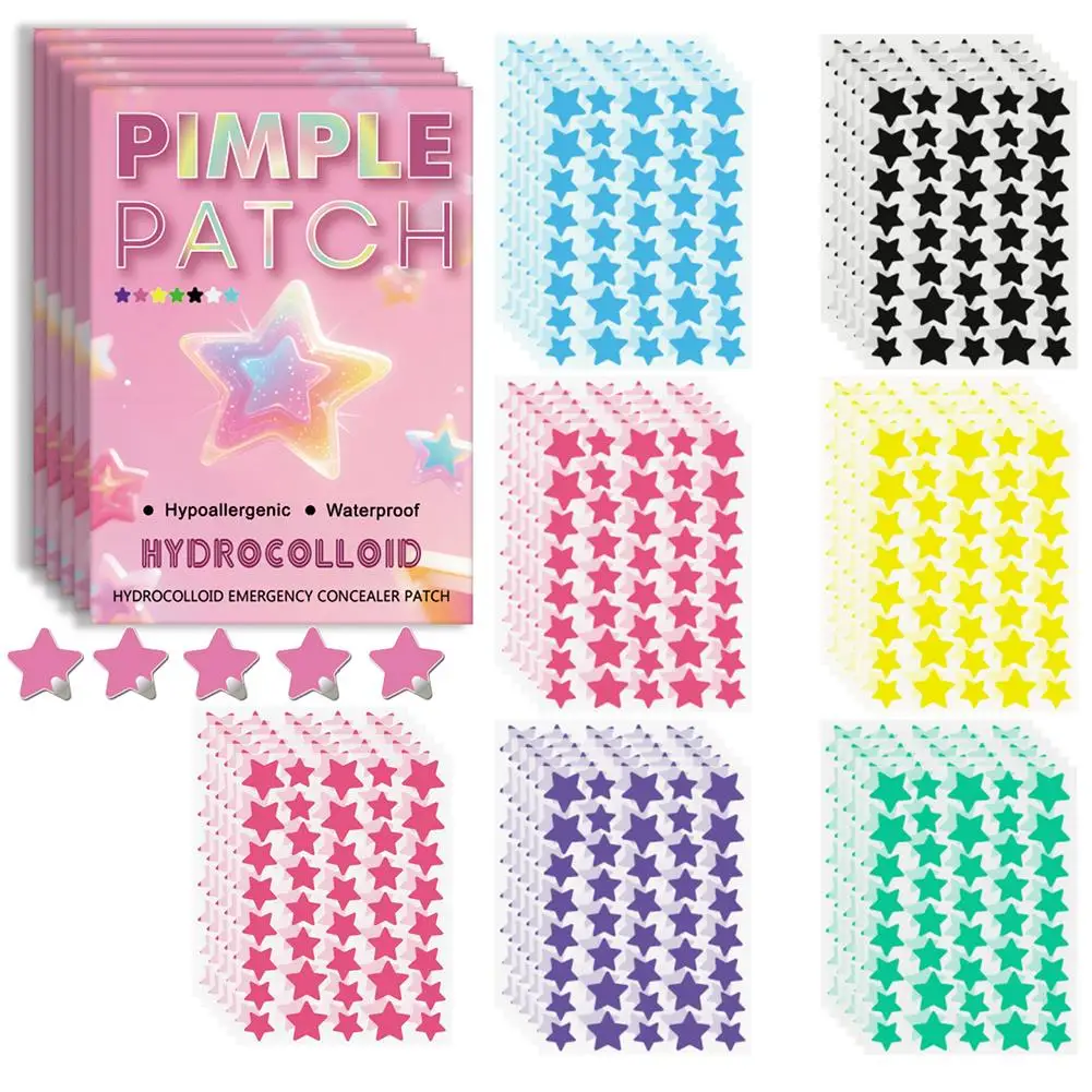 1400PCS Kleurrijke Sterren Hydrocolloid Gezichtsacne Patch ademend Onzichtbare Acne Verwijdering Huidverzorging Stickers Gezicht Makeup Tools