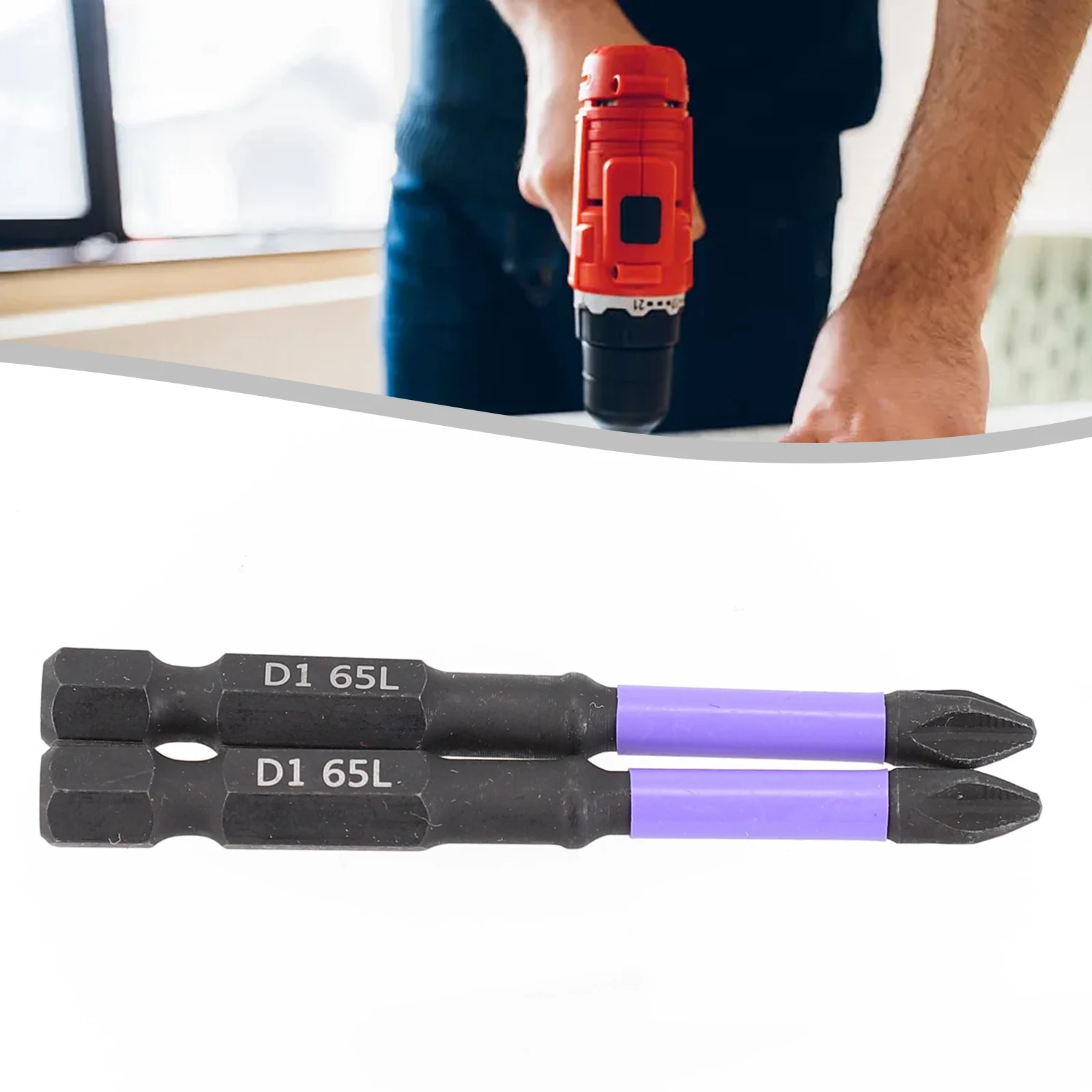 2PCS 62HRC PH2 마그네틱 배치 헤드 고경도 논슬립 임팩트 비트 십자 드라이버 합금강 25/50/65/70/90/150mm