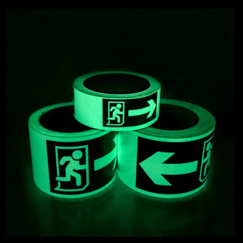 Traffic Protective PET Night Light Film Fire Passage Stage Safety Exit Indicator DIY Pasted Luminous Strip For Storage