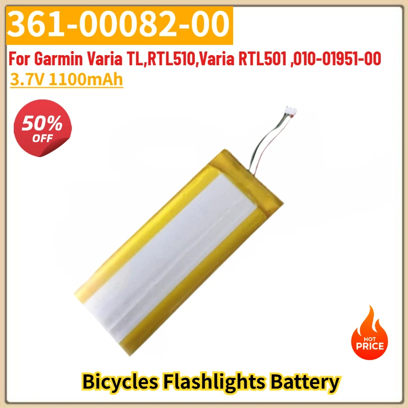 

High Quality 361-00082-00 Bicycles Flashlights Battery 3.7V 1100mAh for Garmin Varia TL RTL510 RTL 510 RTL501 010-01951-00