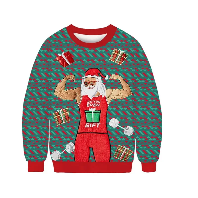 New In Ugly Christmas Sweater For Men 3D Printed Sloth Santa Claus Sweatshirt Women Autumn Clothing Tops Pullover Xmas Hoodies