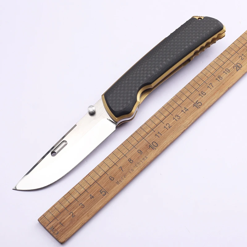 

New VG10 Steel Titanium Alloy+Carbon Fiber Folding Outdoor Camping Defensive Fishing Portable EDC Fruit Knife