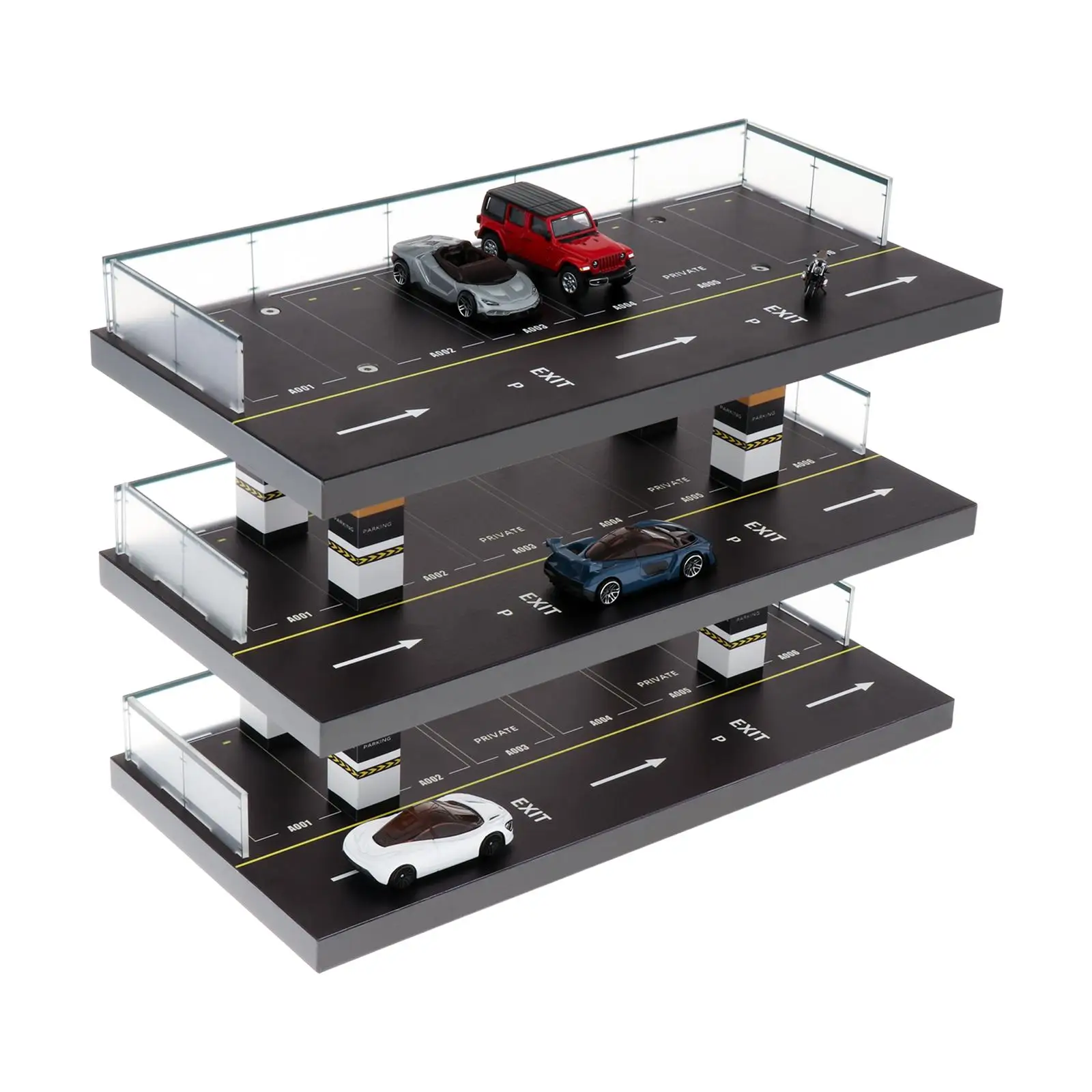 1/64 Parking Lot Display Case Container Dustproof Mini Model Car Storage Box