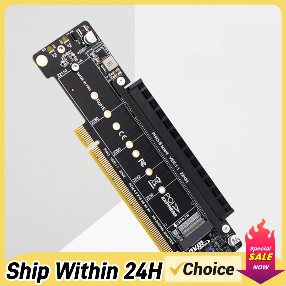 PCIe X16 To X8+X4+X4 Splitter Card Adaptor for M.2 NVMEx2 Input Ports for M.2 PCIE Adapter Support 2280/2260/2242/2230 SSD