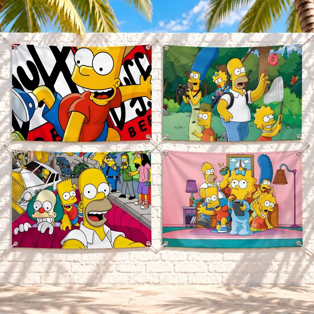 S-Simpsons-S Flags Suitable For Party Club Outdoor Interior Wall Art Decoration Banner Gift