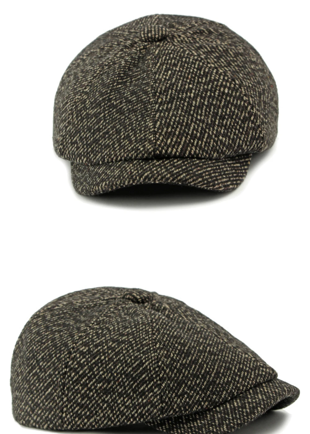 HT4962 Baskenmütze für Männer und Frauen, Retro-Künstlermütze, gestrickte Ivy-Flatcap, Frühling, Herbst, Winter, achteckige Baskenmütze – Detail 4