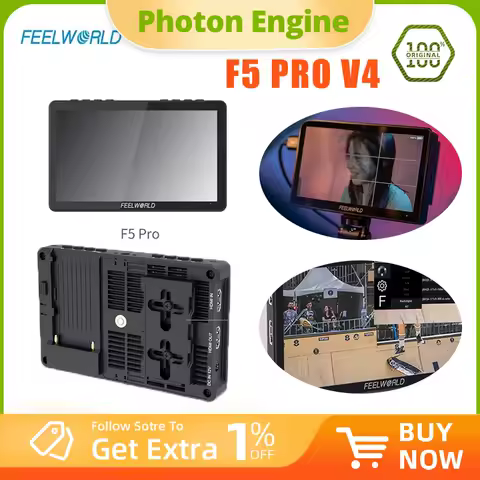 FEELWORLD F5 PRO V4 6 Inch Touch Screen 3D LUT DSLR Camera Field Monitor With Battery Bag 4K HDMI Input Output