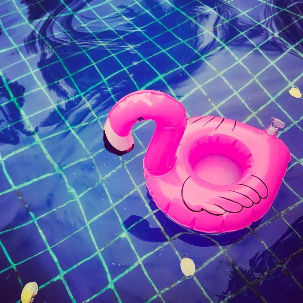 1-5 pçs suporte de copo inflável flamingo suporte de bebida piscina flutuador piscina brinquedo festa decoração bar coasters piscina acce