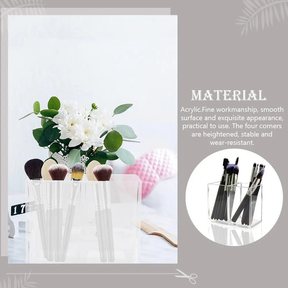 2Pcs Premium Acrylic Brush Holder Strong Load-Bearing Brush Organizer with Smooth Surface for Desk Home Office School