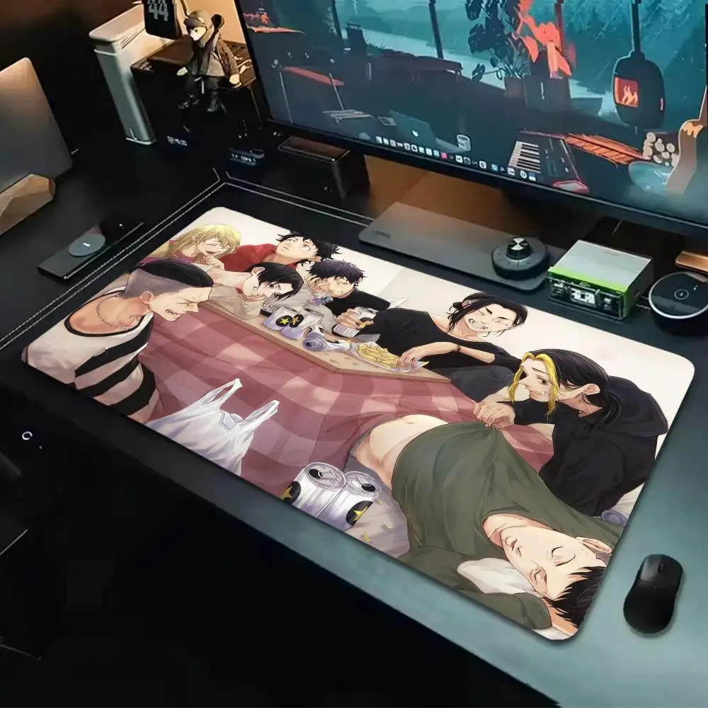 Alfombrilla de ratón de Los Vengadores de Tokio, alfombrilla de ratón antideslizante con borde de bloqueo para jugadores de ordenador con impresión HD, teclado XXL de 90x40cm, alfombrilla de escritorio para PC