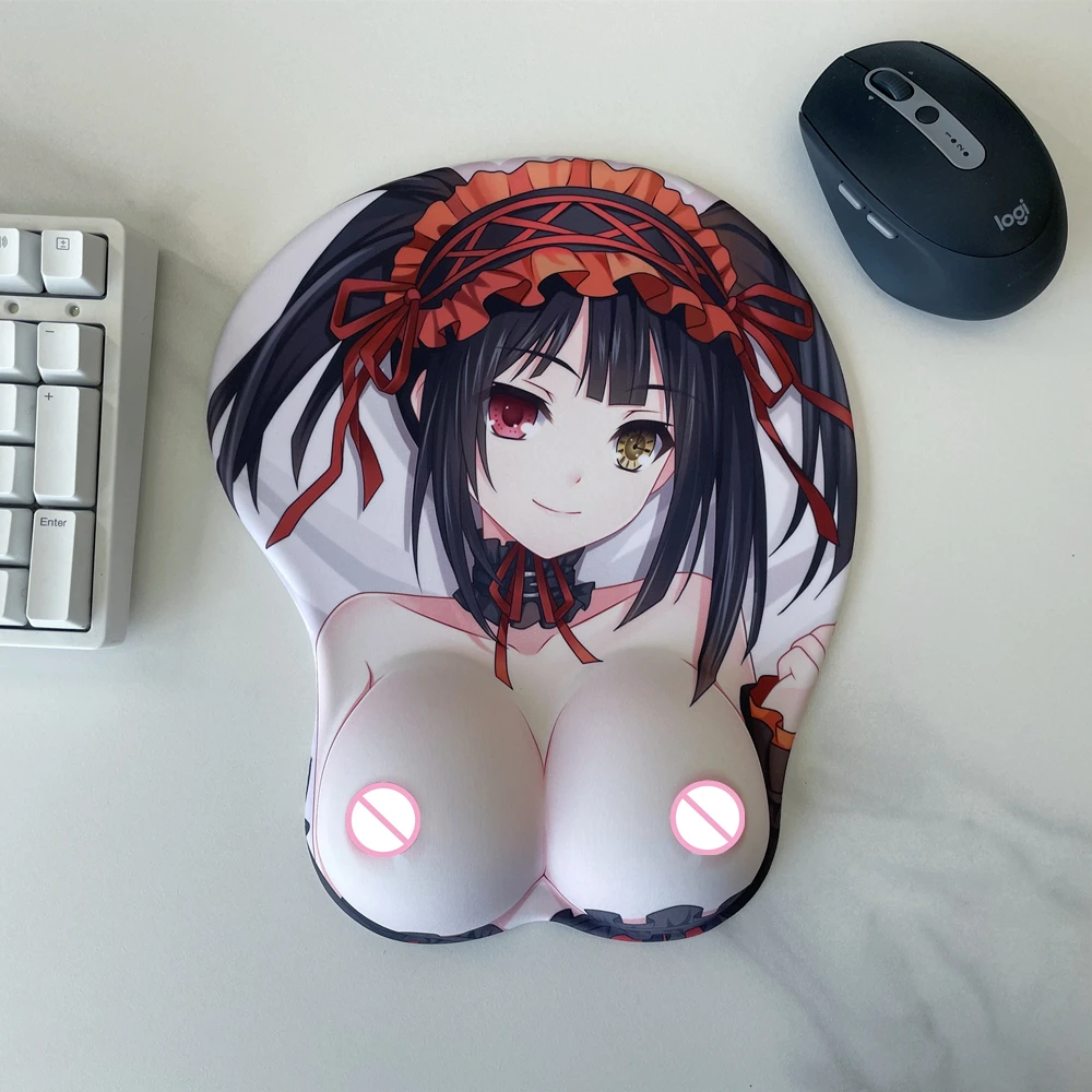 

Tokisaki Kurumi Bulging nipples mousepad Anime Date A Live Sexy Oppai Aldult 3D Mouse Pad with Silicone Gel Wrist Rest