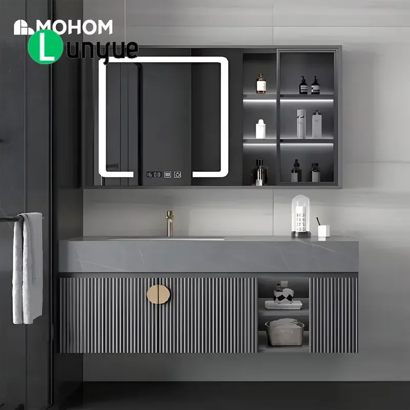 Luxury Multifunctional Bathroom Cosmetic Cabinet with Sink and Mirror Modern Design High Quality Wholesale for Home Hotel Use