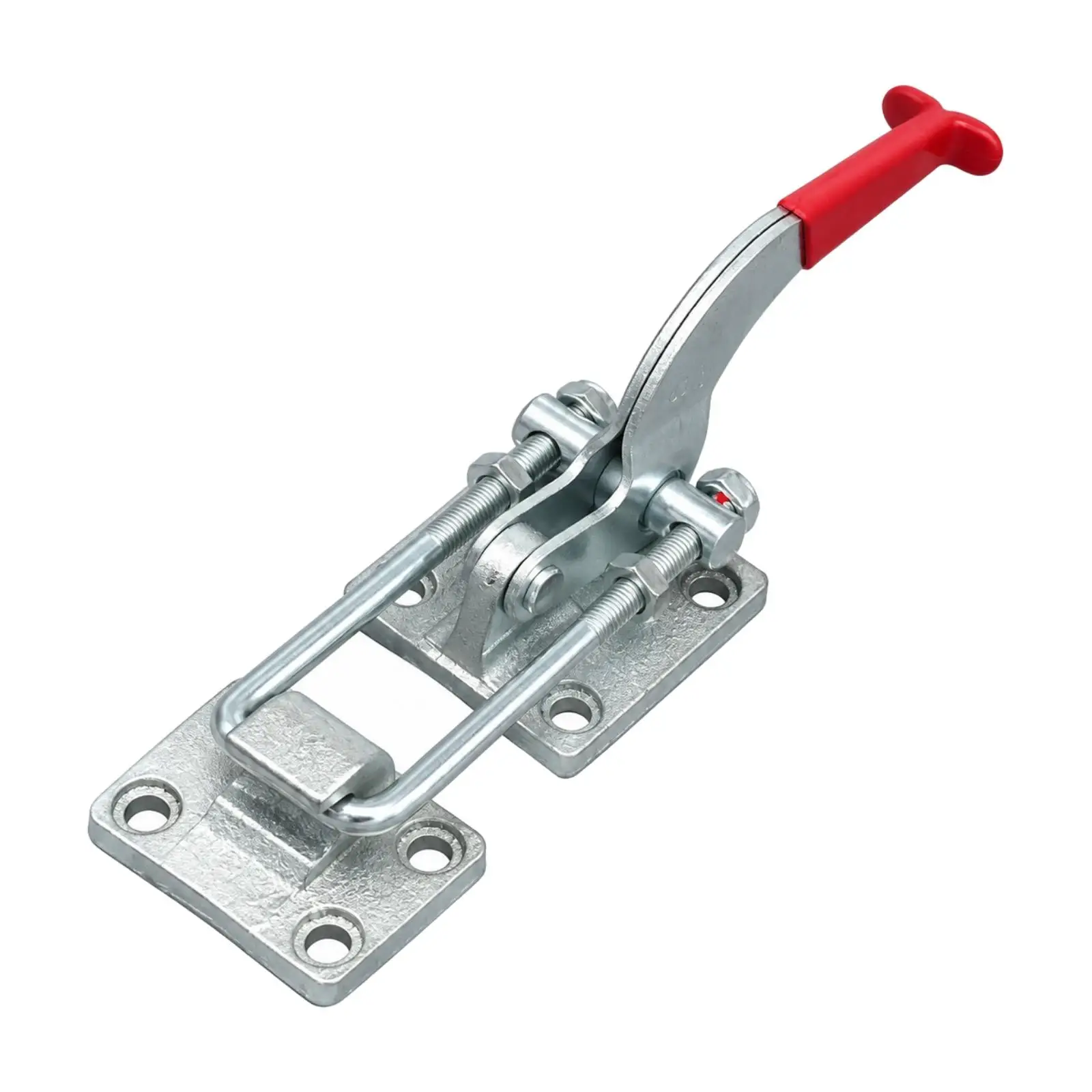 Ergonomic Red Grip Lever Toggle Clamp Lock 155mm Adjustable Threaded Rod for Quick Repeated Clamping in Woodshop