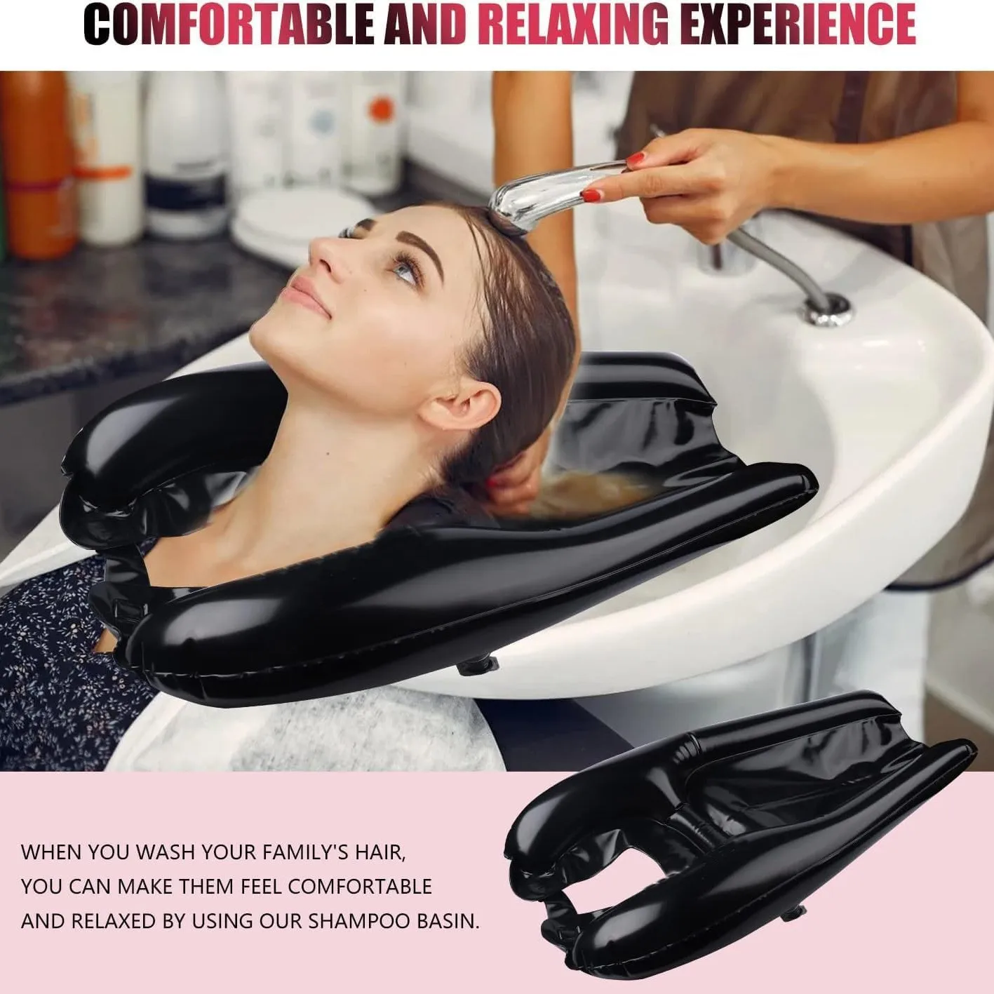 Portable Inflatable Washing Basin Bathing Care Elderly disabled bedridden Pregnant women hair care People with Mobility Issues