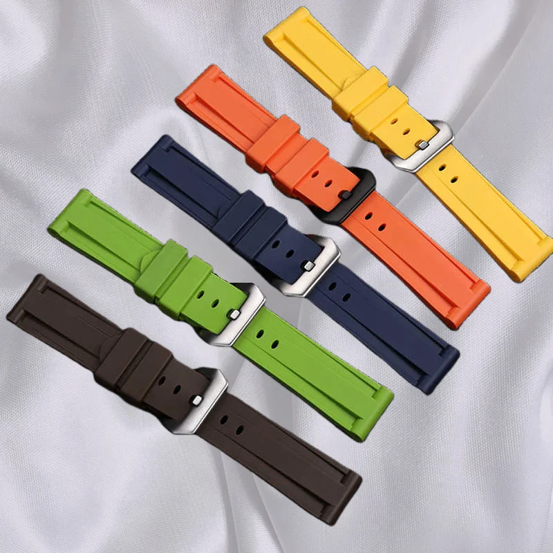 20 22 24mm para diesel panerai tamanho grande universal impermeável sweatproof pulseira de silicone preto azul laranja cinza verde cinza marrom