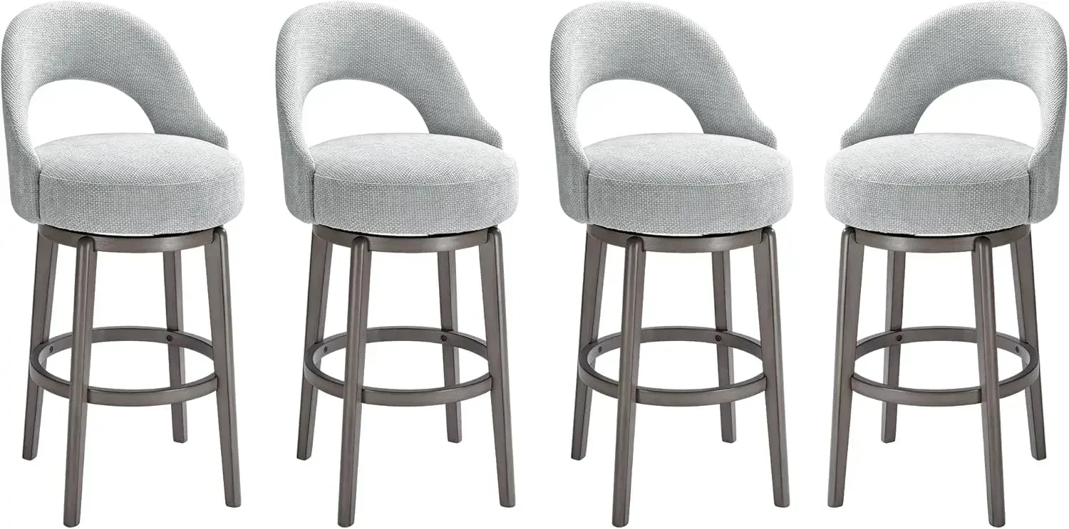 

Counter Height Barstools Set of 4-26" Swivel , Velvet Upholstered Bar Stool, Modern Stools for Kitchen Island & Pub, Grey Green