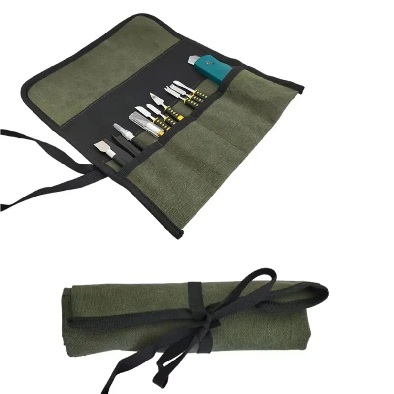 MultiPurpose  Tool Bag Multiple Pocket  Roll Up Oxford Cloth Wrench Pouch Screwdrivers Drills Storage Case Bag Hanging Tool