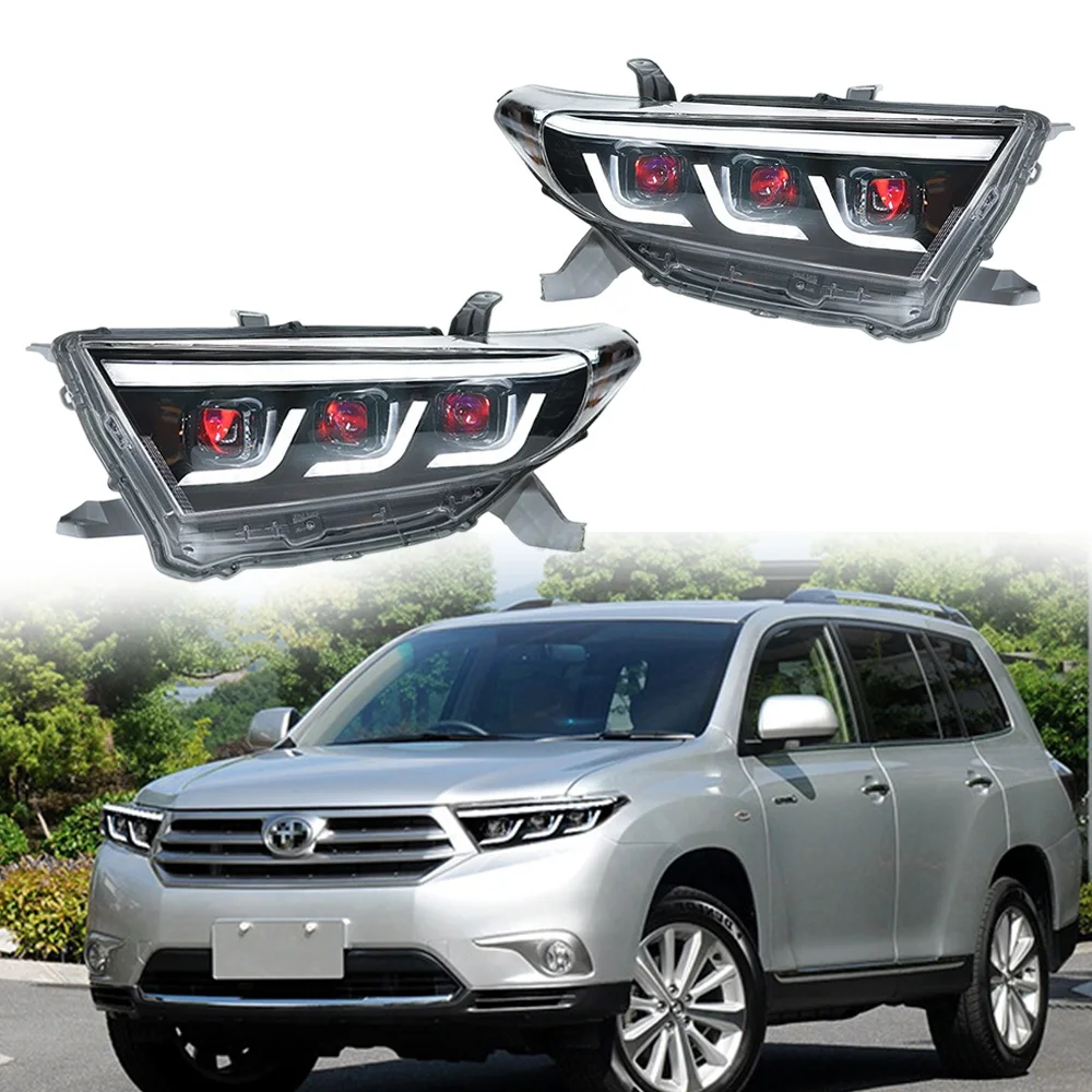 

Фара в сборе для Toyota Highlander 2012-2014 гг., светодиодные сигнальные DRL-проекторы, дневные ходовые огни, прожекторы