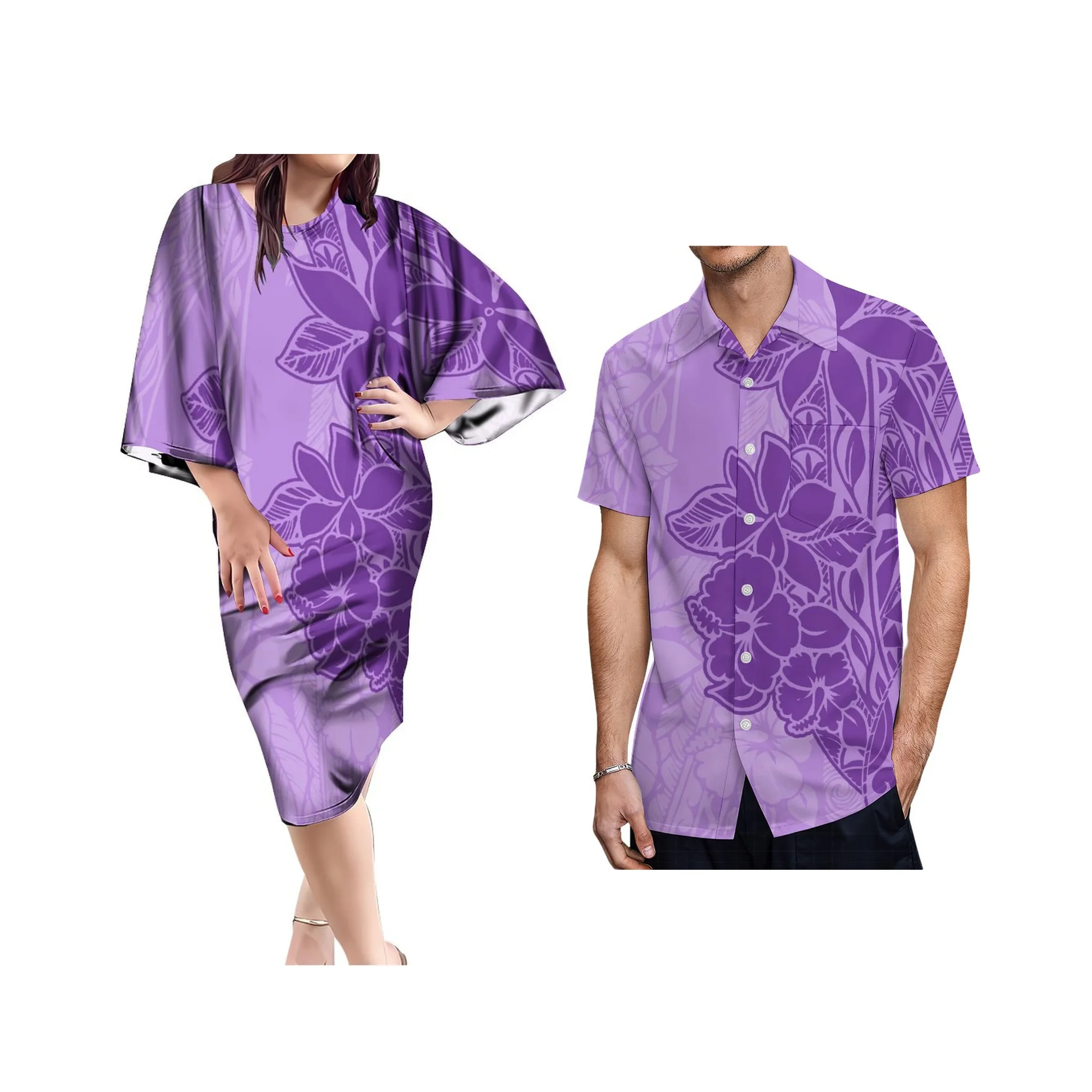 Best Selling Women Polynesian Island Sublimation Print Round Neck Butterfly Dress Custom Logo Girl Club Wear Clothes