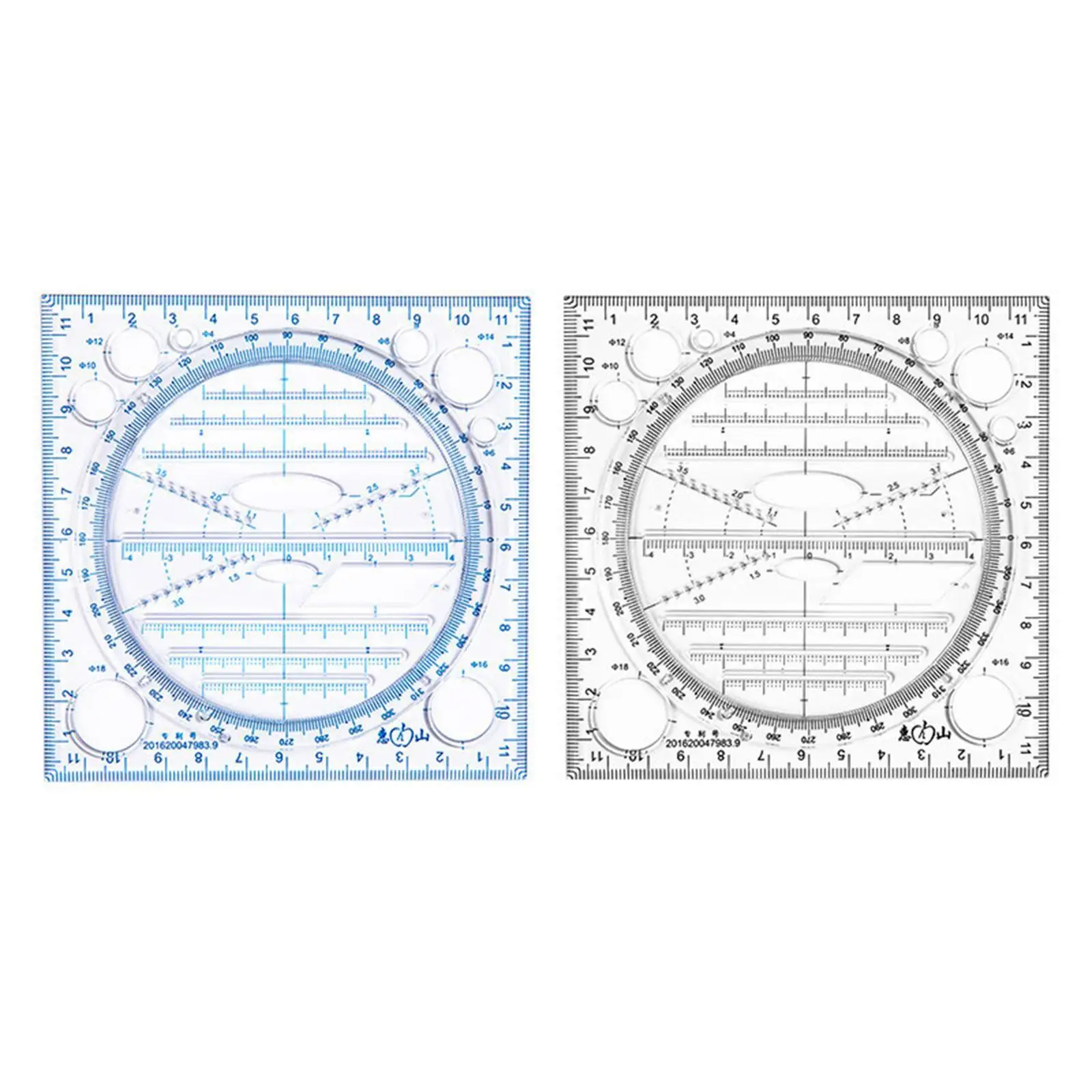 Multifunctional Drawing Ruler Table Geometric Round for Drafting Student