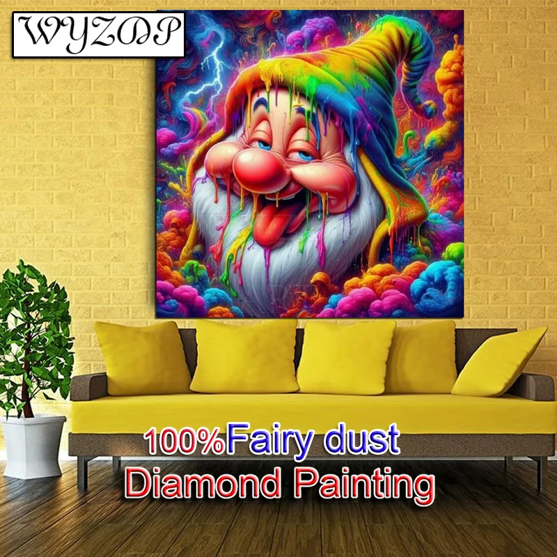 Santa Claus 5D Diy 100% Fairy Dust Diamond Painting Cartoon Full Square Diamond Embroidery Stitch FD Diamond Art Crystal Docer