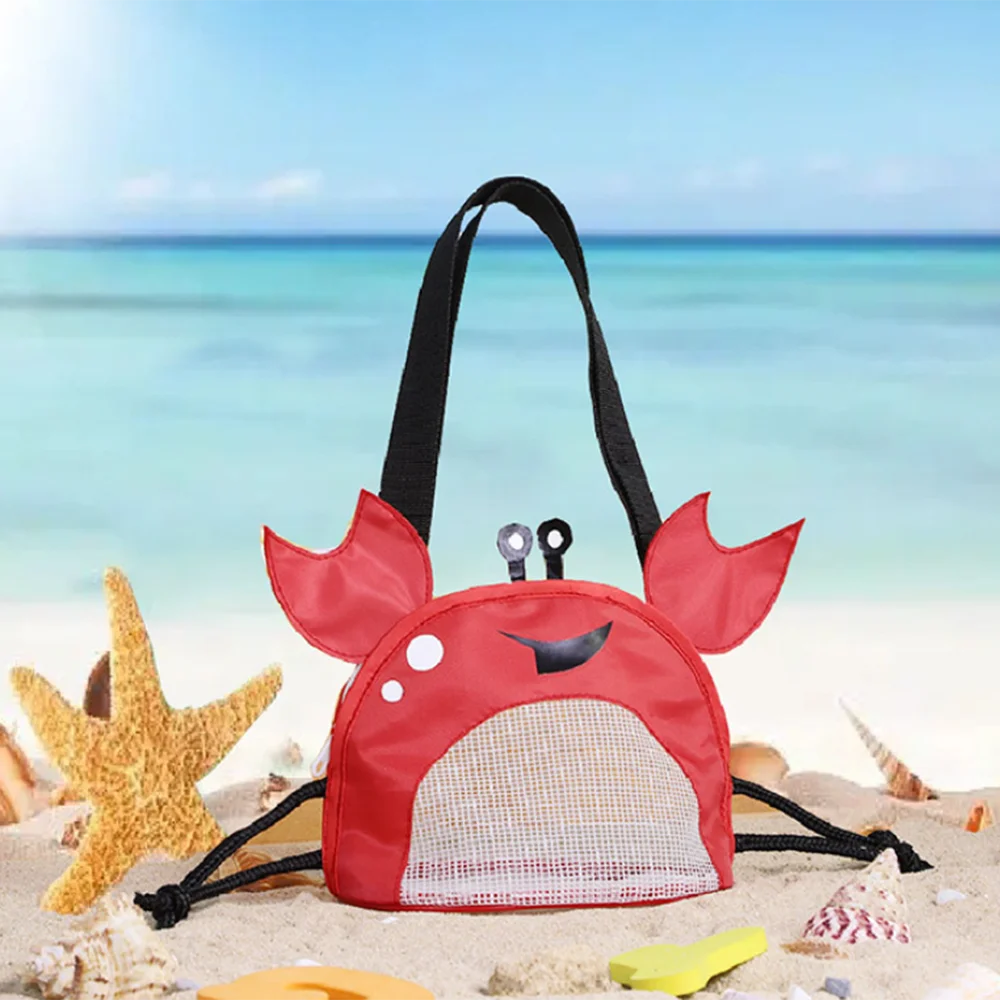 1PCs Beach Toy Mesh Bag Kids Sand Away Crab Shape Beach Bag Seashell Storage Portable Swimming Accessories for Boys and Girls