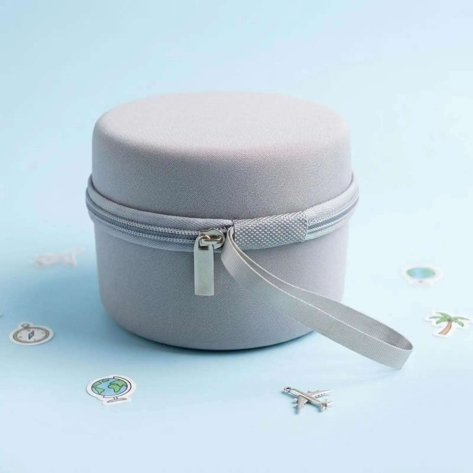 Compact Round Pillow Storage Box EVA Cushion Protector Travel Accessory for Neck Pillow Airplane and Road Trips