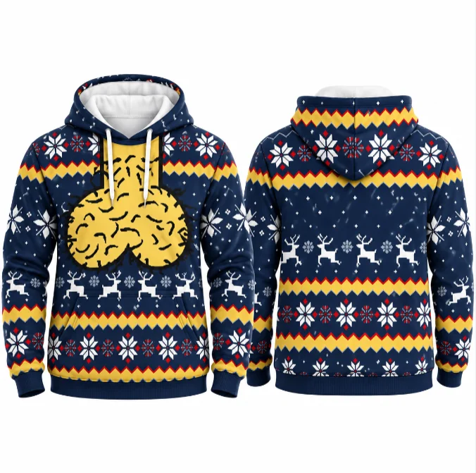 Christmas Ugly Hoodie Sweatshirt Men's and Women's Hooded Sweatshirt for Holiday Parties Long Sleeve Pullover Shirt Harajuku Y2k