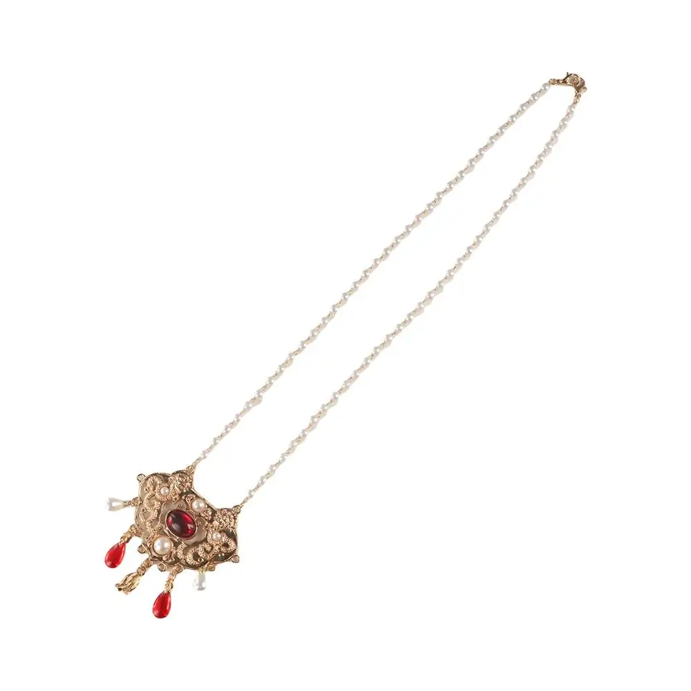 Chain Choker Vintage Hanfu Necklace Flower Chinese Style Longevity Lock Pendant Ming Dynasty Collar Ruyi Pearl Choker Party