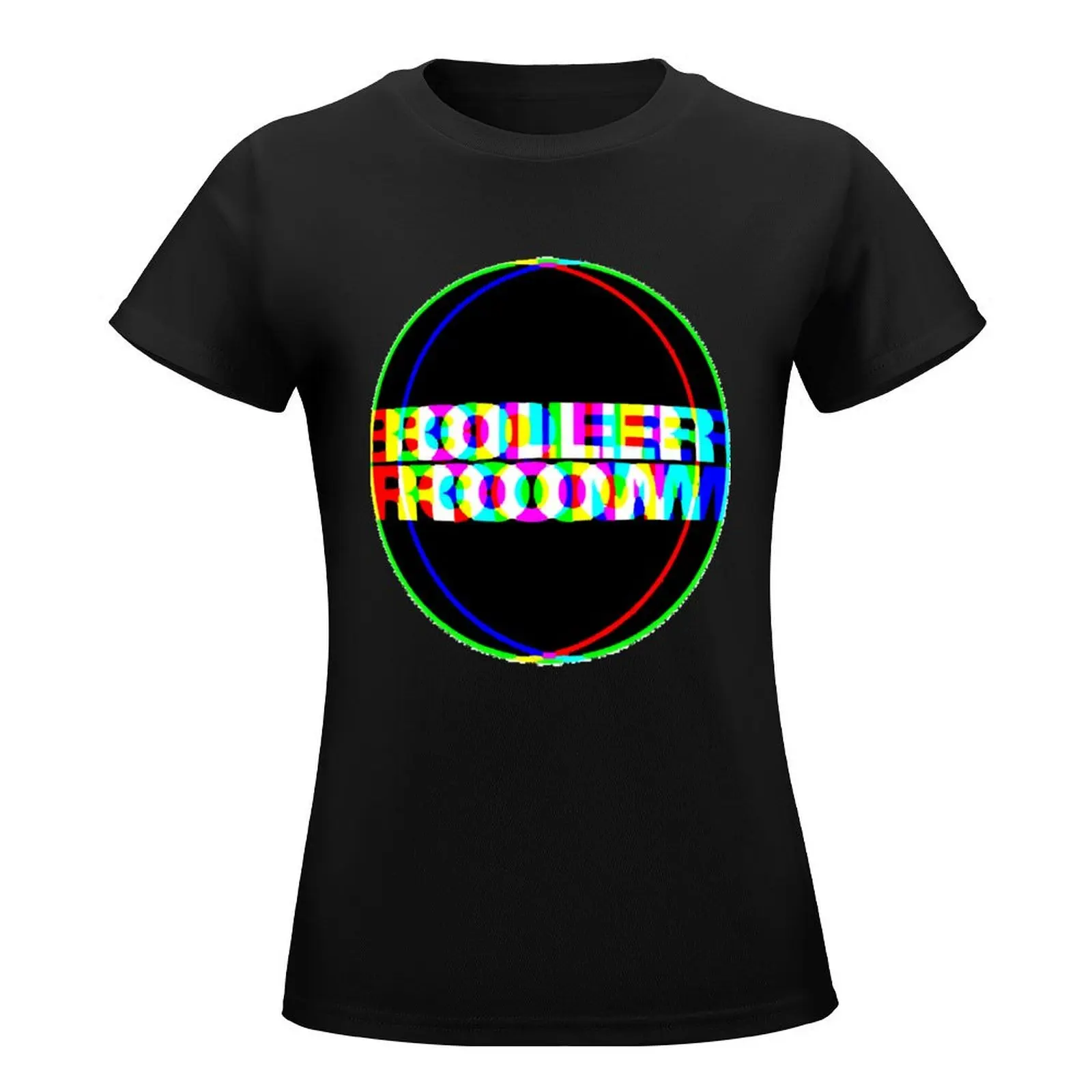 Boiler Room Color Glitch I T-Shirt summer top Short sleeve tee Aesthetic clothing workout t shirts for Women