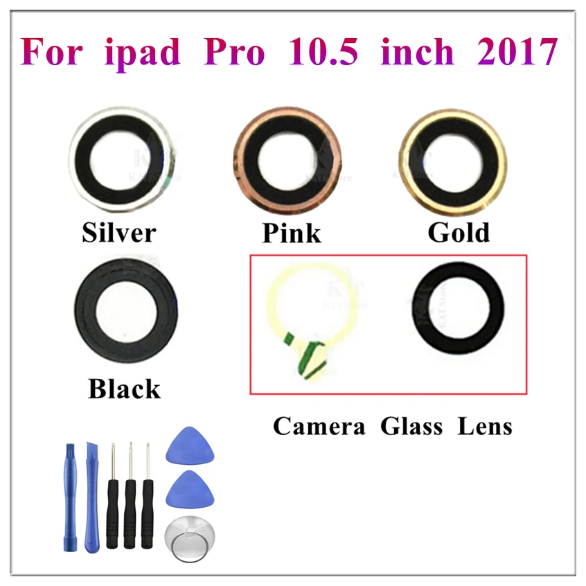 1Pcs Rear Back Camera Glass Lens With Frame Cover Ring Adhesive for Ipad Pro 10.5 Inch 2017 1st Gen Camera Lens Replacement Part