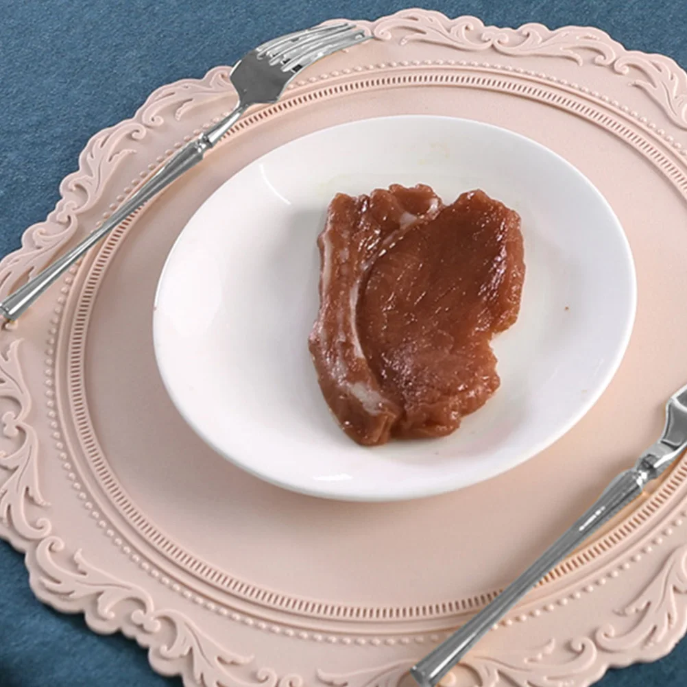 

1Pcs Heat Insulation Placemat Silicone European Style Embossed Flower Design Dinner Table Mat for Home Hotel Cafe Restaurant Use