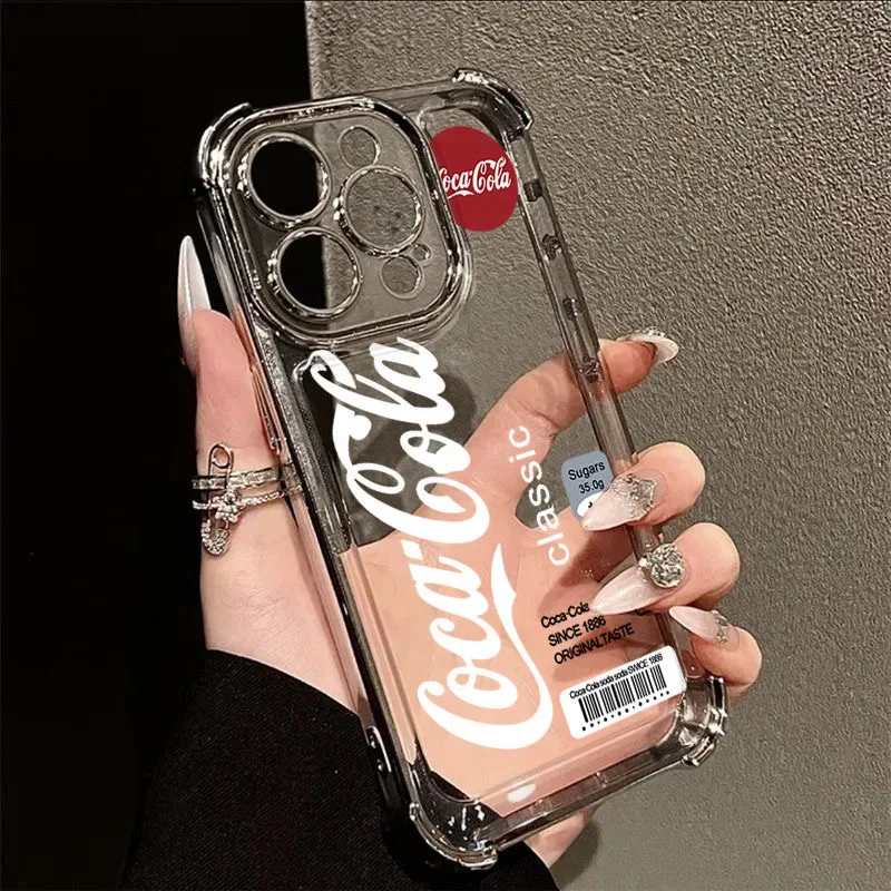 Soda Drinks C-CocaS ColaS Phone Case For iPhone 16 15 14 13 12 11 Pro Max X XR XSMax 7 8 Plus Shockproof Clear Armor Cover