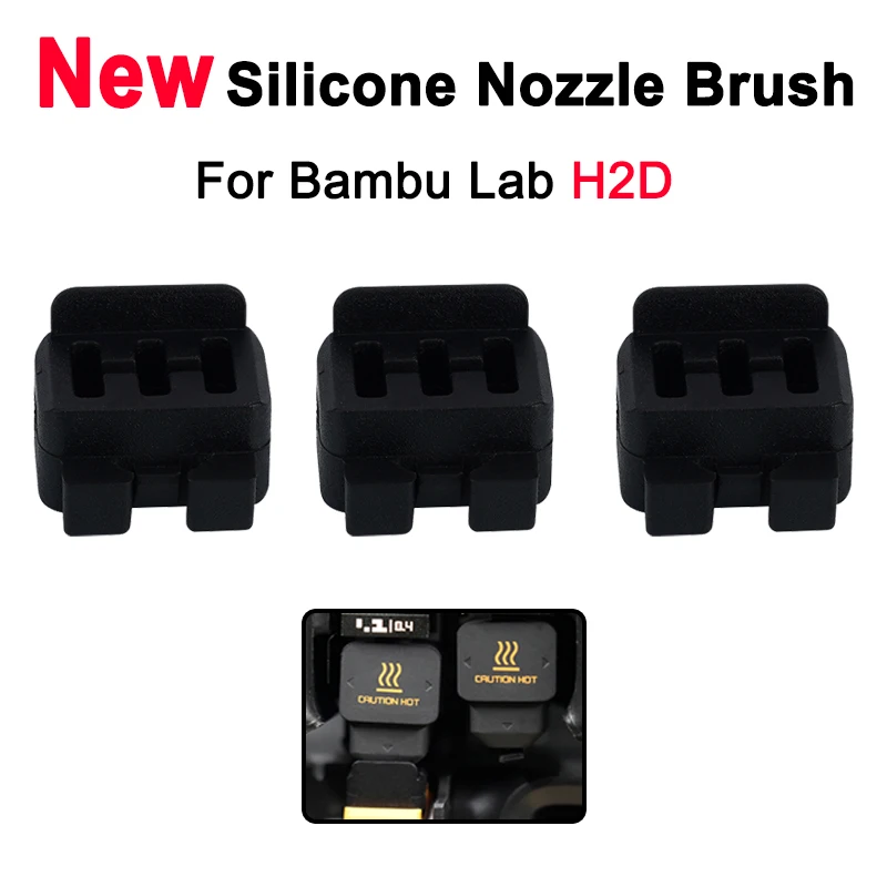 New Nozzle wiper For Bambu Lab H2D hotend 1/2/3/4/5/10pcs For Bambu Lab H2D Hotend Nozzle Silicone Brush Cleaning Tool